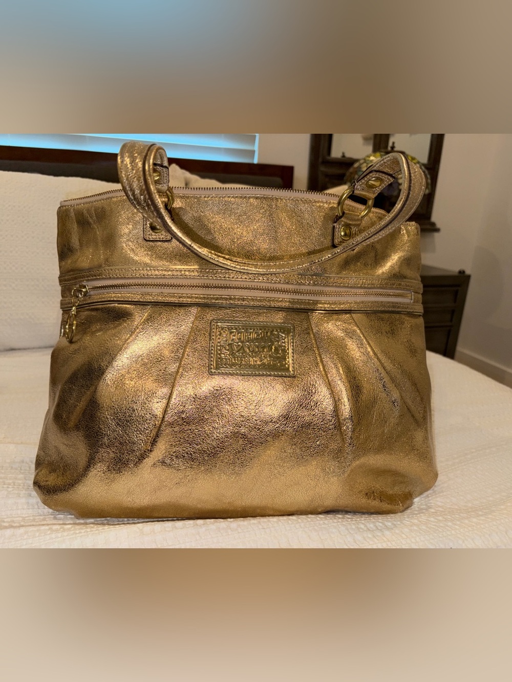 Coach Metallic Gold Women's Tote Handbag